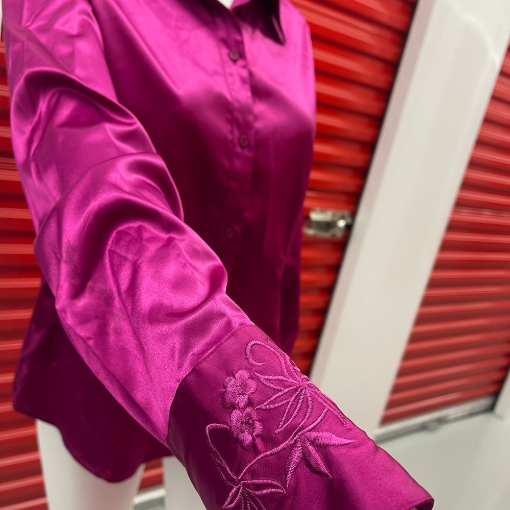 Satin Fuschia Women's Blouse